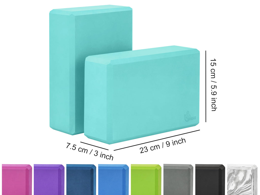 Exerz Yoga Blocks 2Pcs Gym Bricks High Density Eva Foam 9 X 6 X 3 Inches
