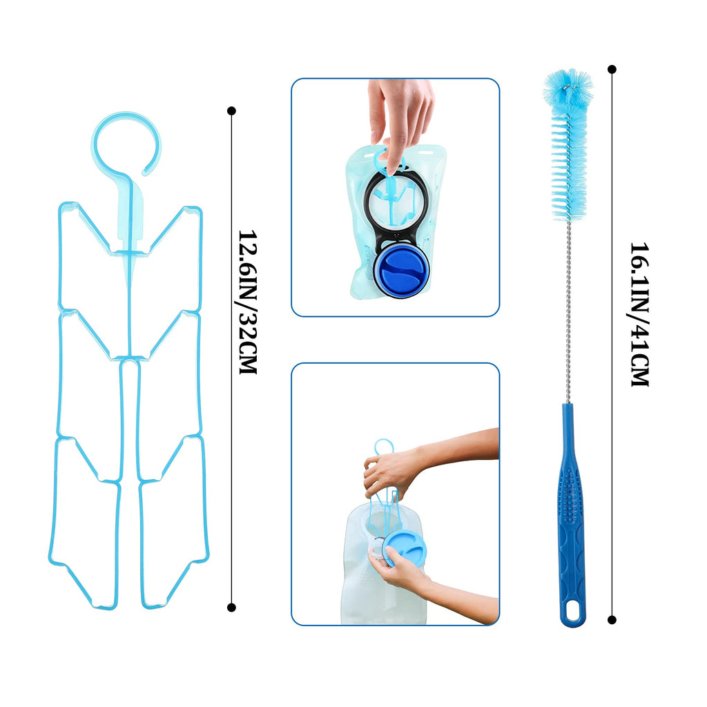2 Packs Hydration Bladder Cleaning Kit, 8 In 1 Water Bladder Cleaning Brush Kit Includes Flexible Long Bladder Brush For Hose Sm