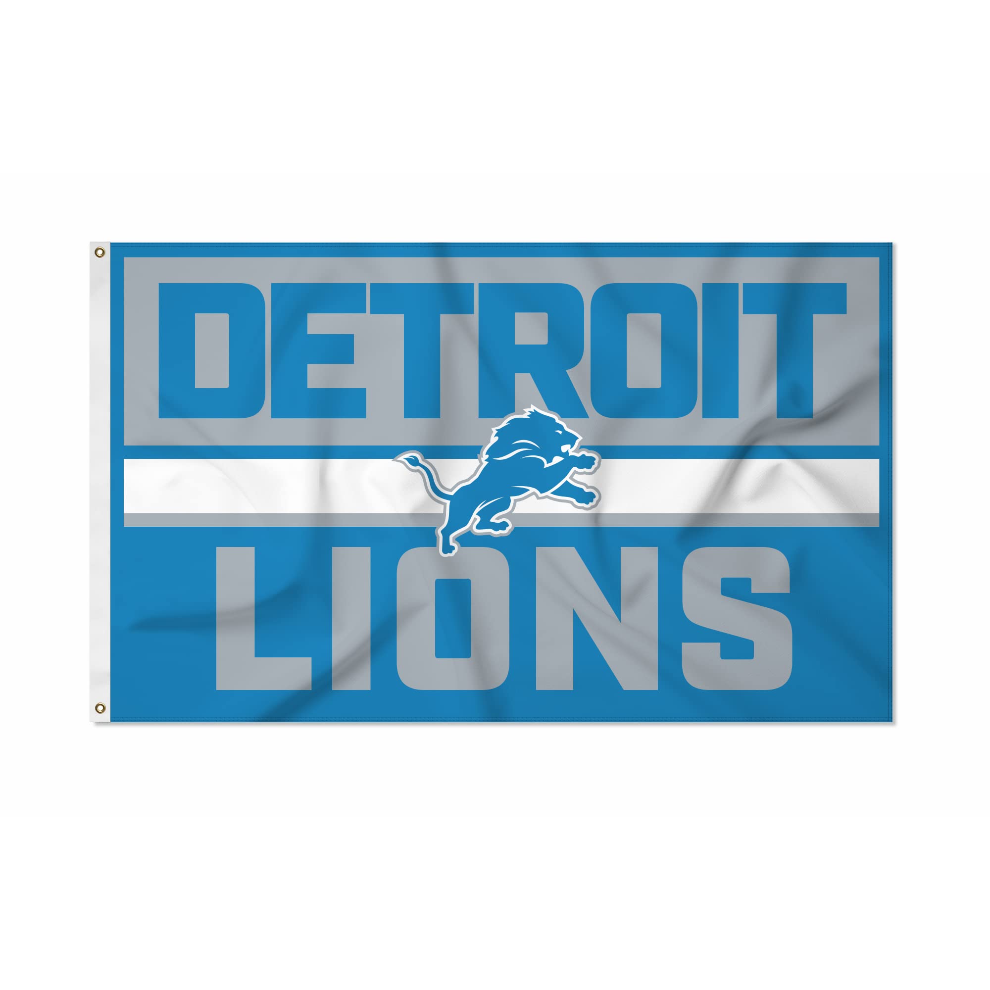 Rico Industries NFL Football Detroit Lions Bold 3' x 5' Banner Flag Single Sided - Indoor or Outdoor - Home D  cor