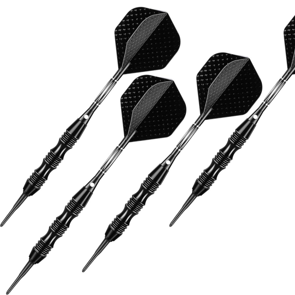Sanfeng Professional Soft Tip Darts Set 20 Grams W/ 50 O-Rings- 30 Darts Plastic Tip + Black Aluminum Shafts + 6 Standard Flight