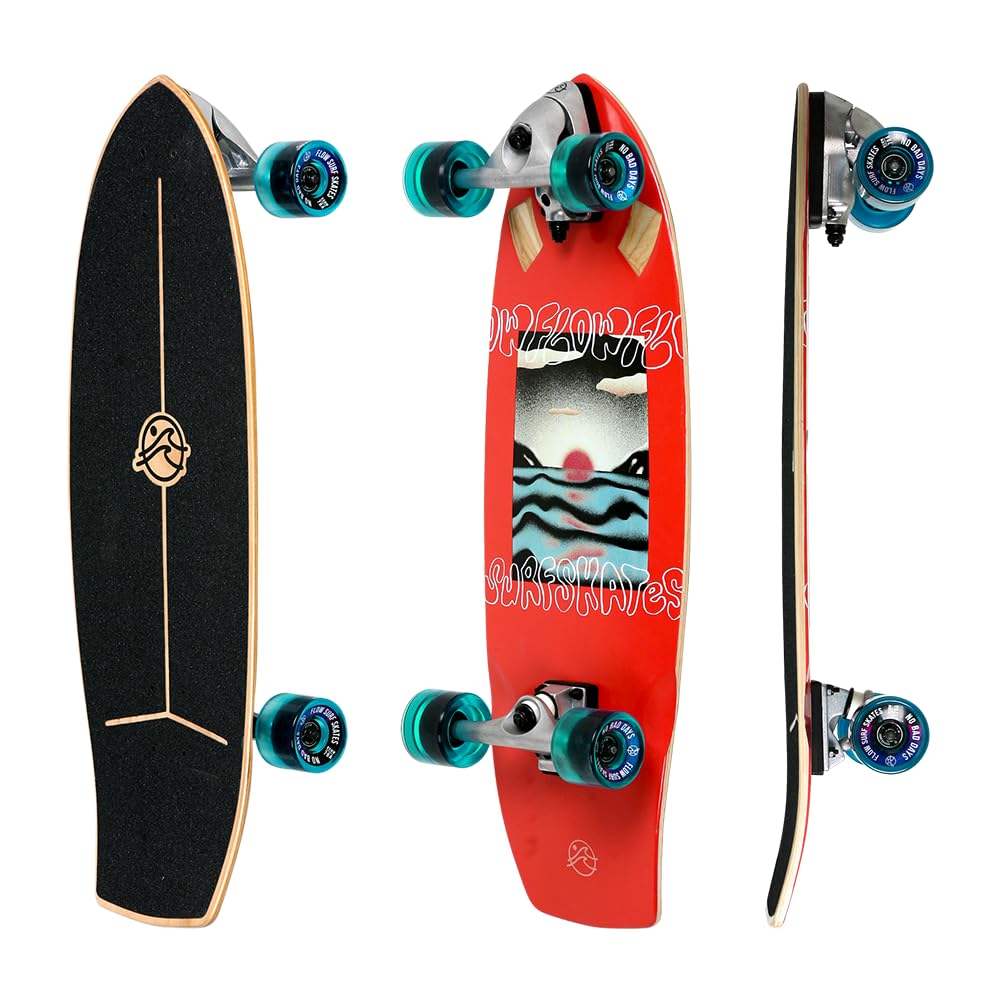 Flow Surf Skates Cruiser - 29x10 7-Ply North American Maple Deck, Carving Truck, Fully Assembled, Supports up to 275 lbs for Sur