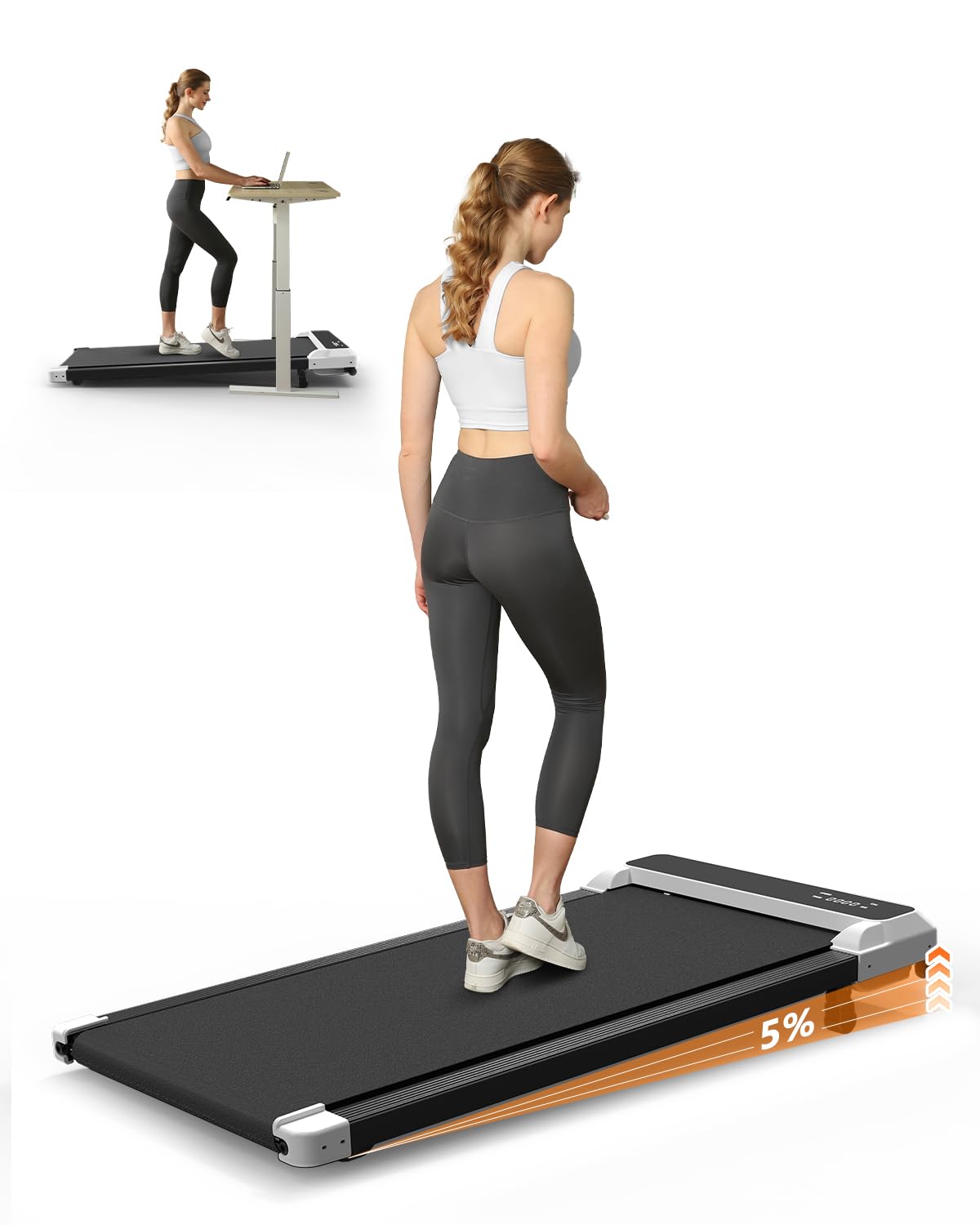 Walking Pad with Incline, Under Desk Treadmill for Home Office, Walking Pad Treadmill with LED Display, 2.5 HP Quiet Walking Pad