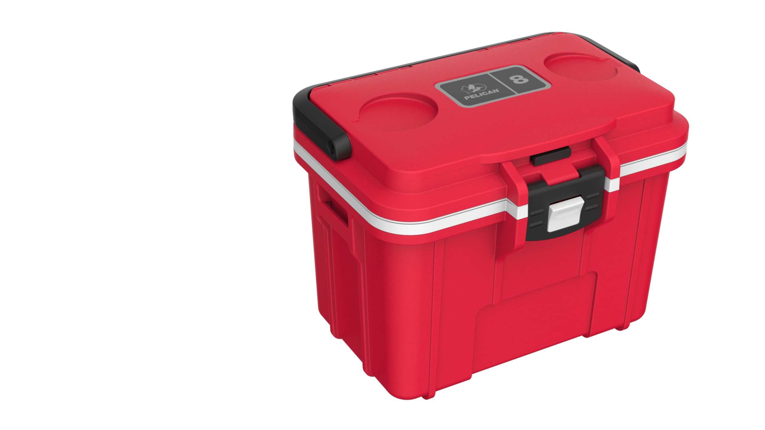 Pelican 8 Quart Small Cooler Lunch Box - Can Cooler (OSHA Red/White)