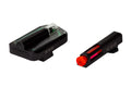 HIVIZ FastDot H3 Tritium/Fiber Optic Sight Set for Glock - Bright, 24-Hour Illumination, Red/Green LitePipes (Fits Glock 9mm, .4