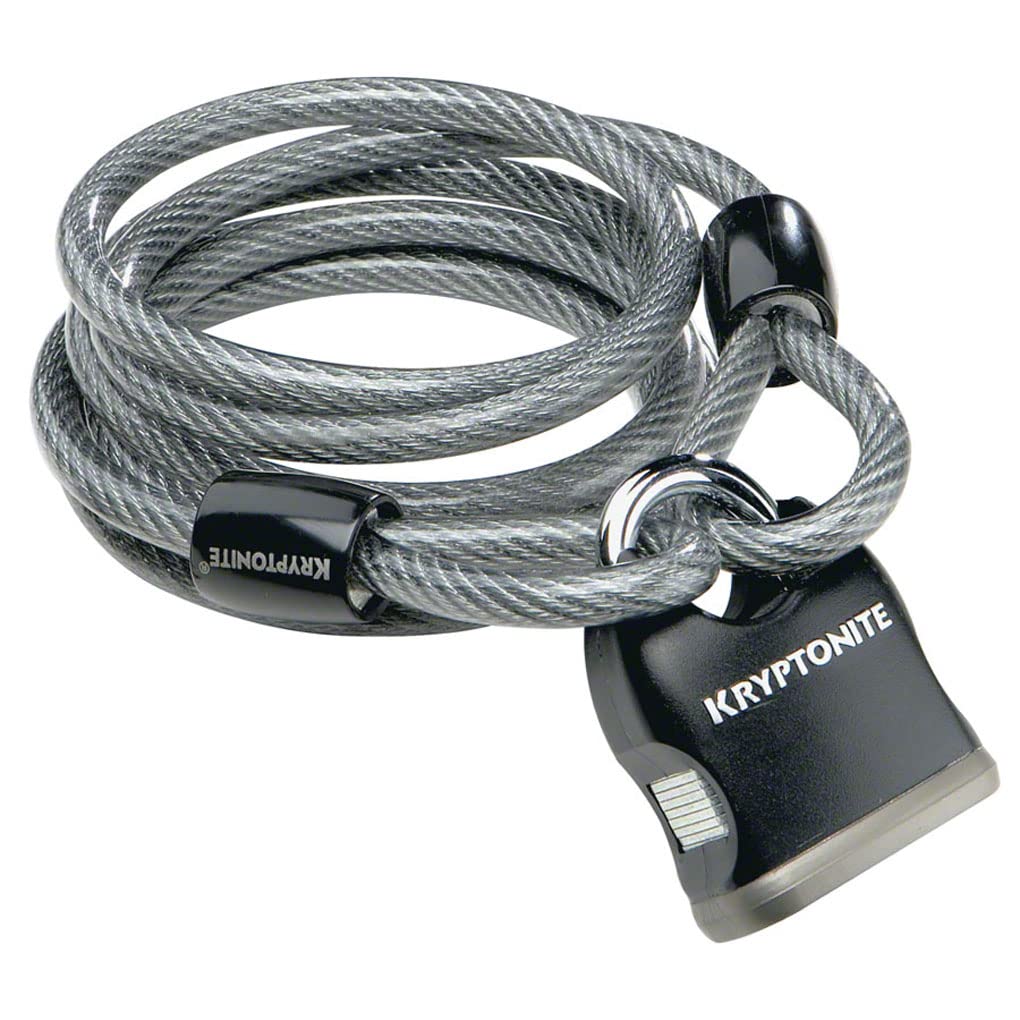 Kryptonite 210412 KryptoFlex Black 5/16 x 60 (818) Looped Cable and Keyed Padlock