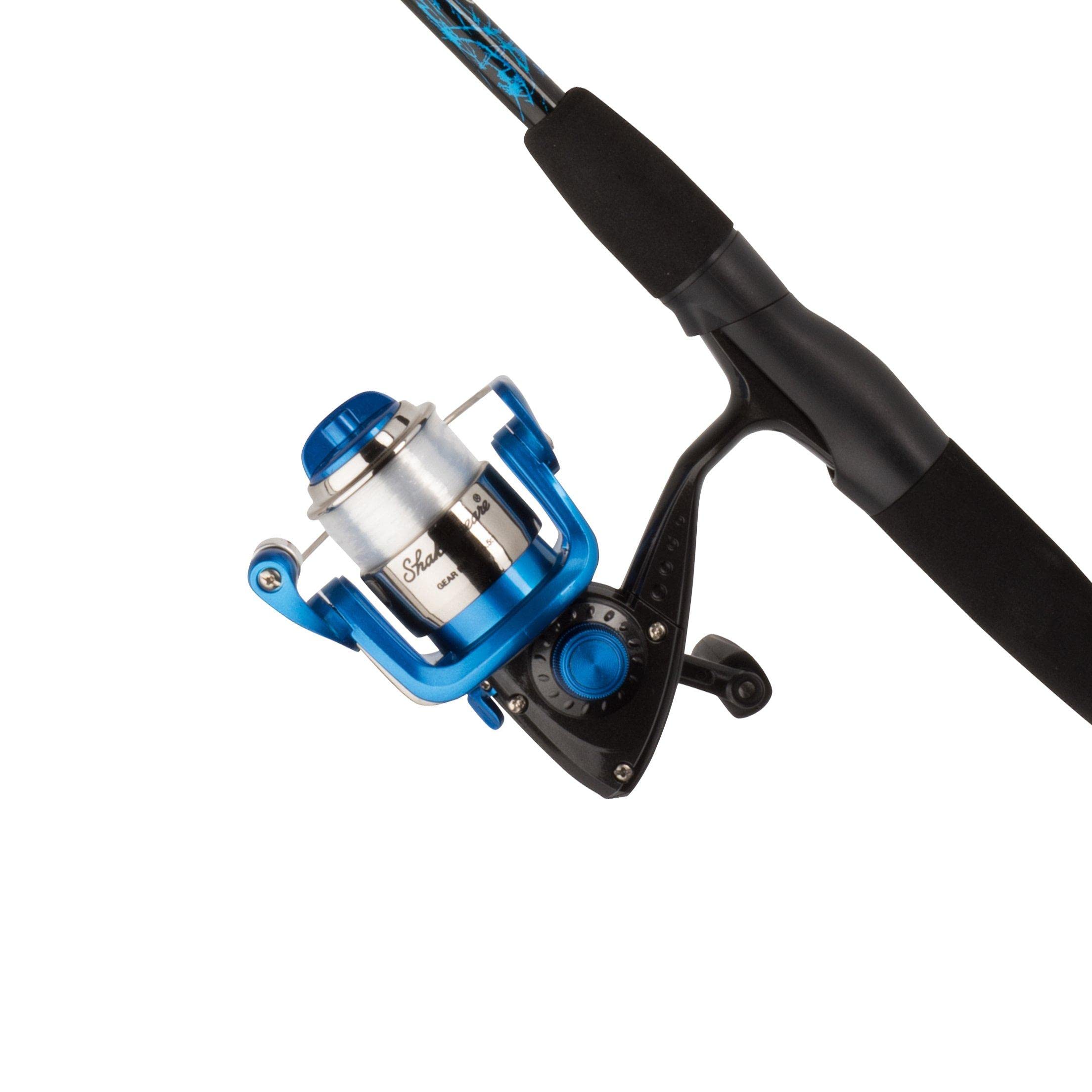 Shakespeare 1423944 Navigator Spincast Combo, 6' Length, 2Piece, 6-12 Line Rate, Medium Power, Ambidextrous, Blue & Red
