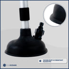 Five Oceans Inboard Motor Muff, Universal Inboard Motor Flusher, Black Pvc Marine Grade Round Cup Muff, Telescoping Shaft Adjust