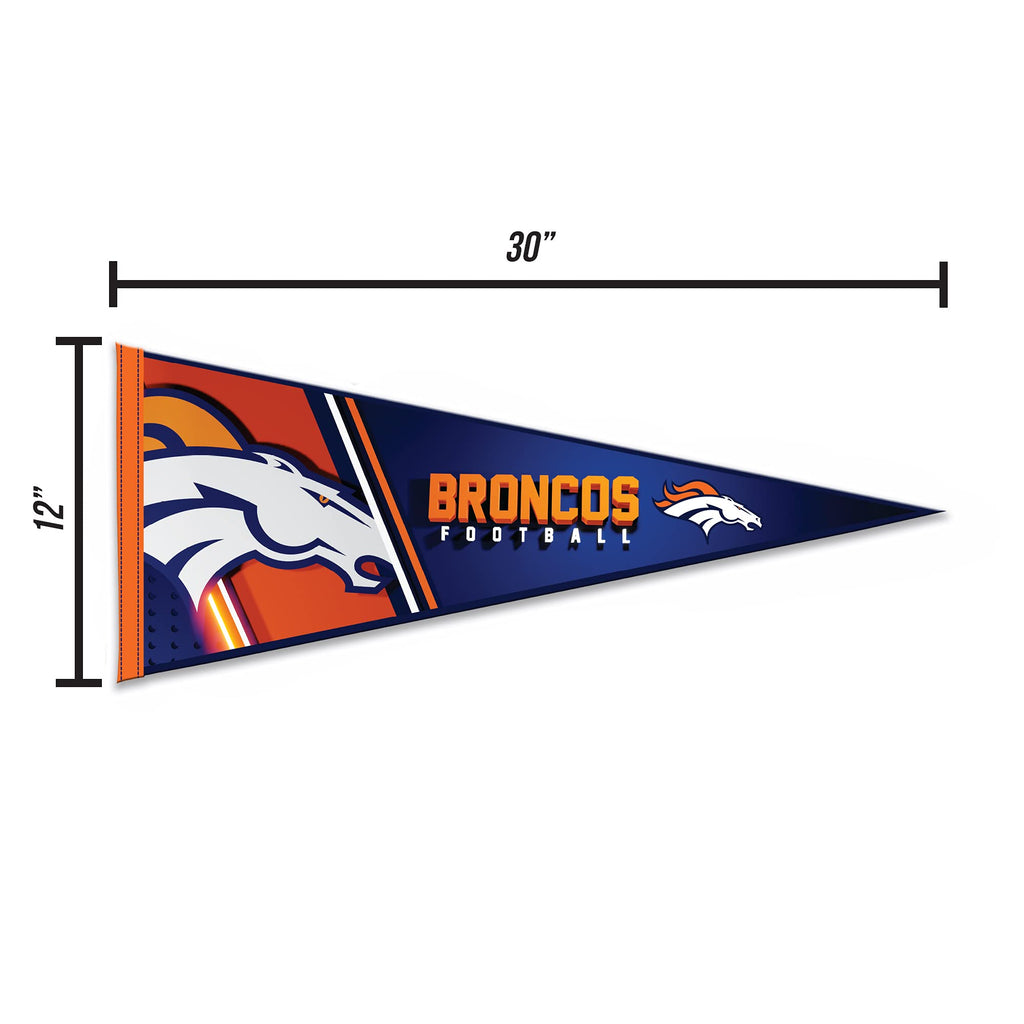 Rico Industries Nfl Football Denver Broncos Primary 12'' X 30'' Felt Wall D  Cor Pennant - Great For Home/Bed Room/Man Cave D  C