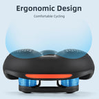 Rockbros Comfort Bike Seat - Universally Comfy Foam Bicycle Seat Fits Stationary, Mountain, And Cruiser Bike Saddles - Easy Asse