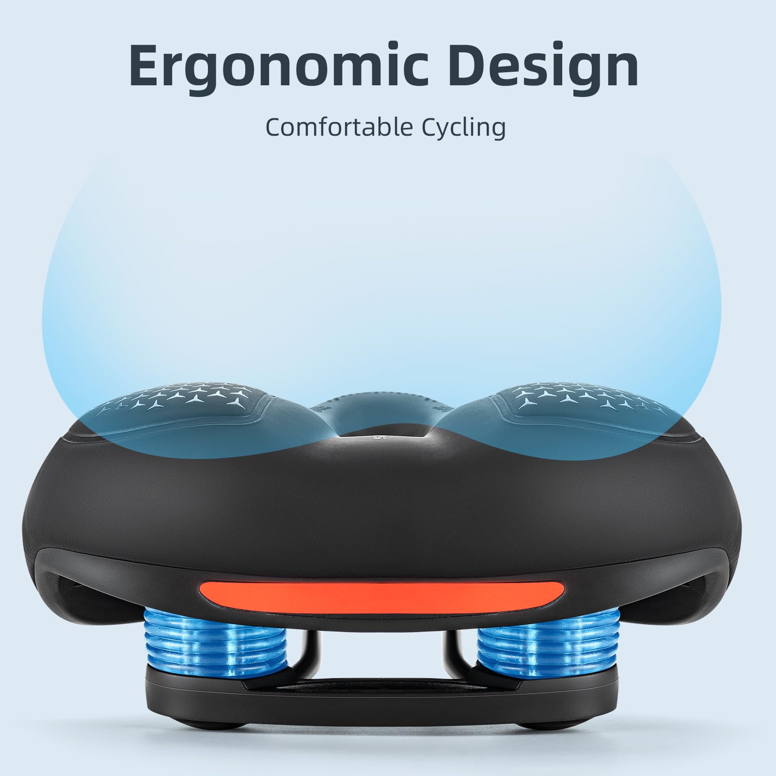 Rockbros Comfort Bike Seat - Universally Comfy Gel Bicycle Seat Fits Stationary, Mountain, And Cruiser Bike Saddles - Easy Assem