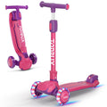 TONBUX Kids Scooter, Light Up 3 Wheel Kick Scooters for Kids 3-12, Folding Scooters with Adjustable Height - Toddler Scooter Lea