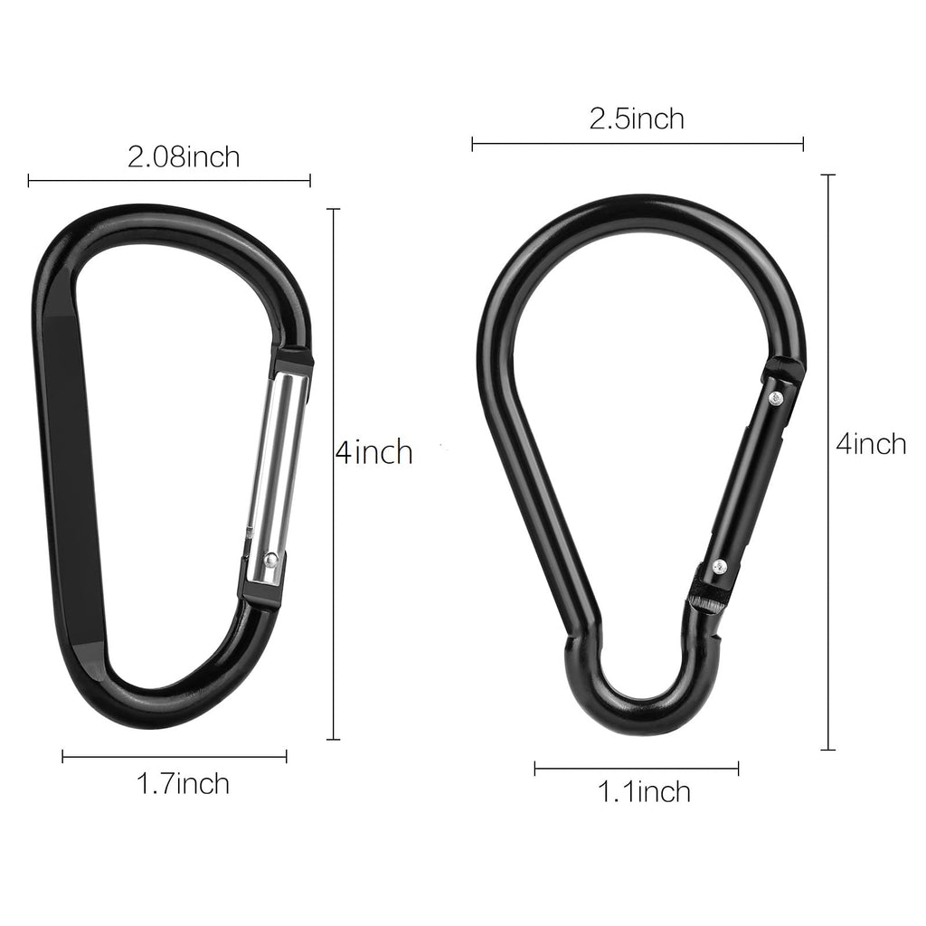 5Pcs 4 ''/10Cm Carabiner Clip- Large Strong Caribeener Clips-D Ring Caribeaner Keychain.