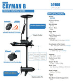Parkho Haswing Electric Trolling Motor - 12V 55Lb 48 Inch Shaft Cayman B Bow Mount Boat Fishing Saltwater Freshwater With Remote