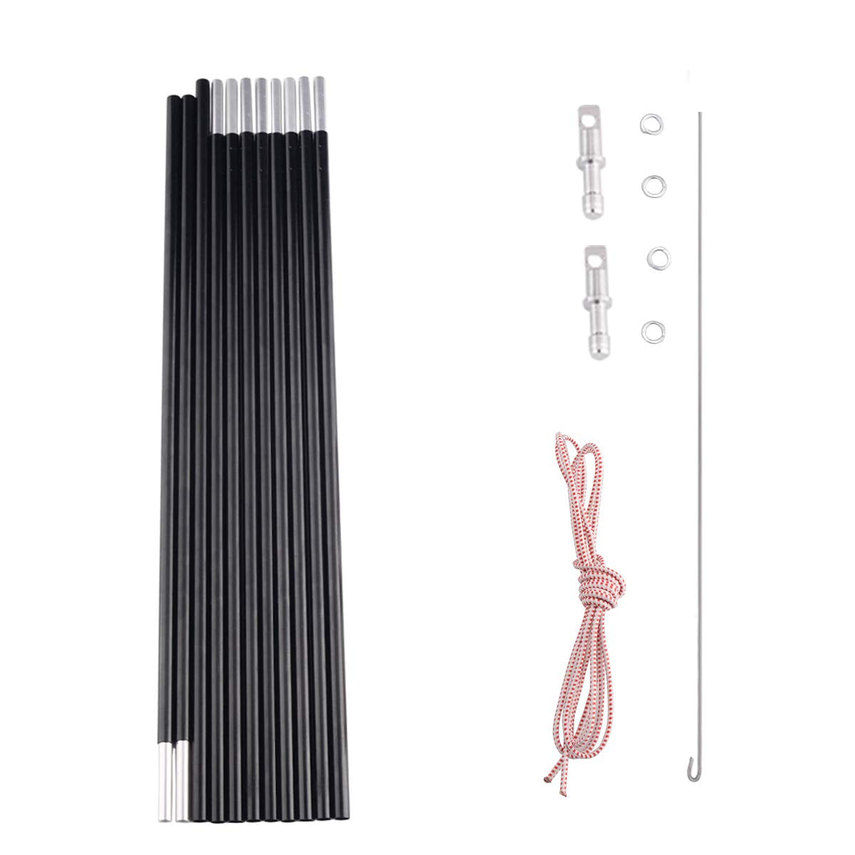 BRILLIANCE4U Tent Poles Replacement 0.33   /8.5mm, Fits Both Female and Male Ends, Lightweight Tent Pole Repair Kit, 7001 Alumin