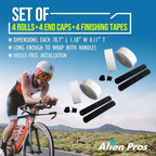 Alien Pros Bike Handlebar Tape Eva (Set Of 4) White - Enhance Your Bike Grip With These Bicycle Handle Bar Tape - Wrap Your Bike