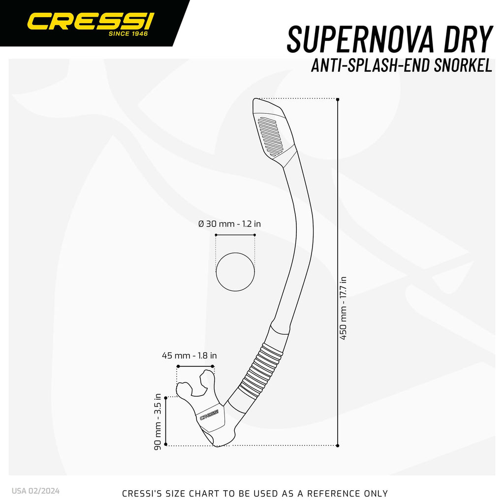 Cressi Supernova Dry Dry Snorkels, Black/Purple