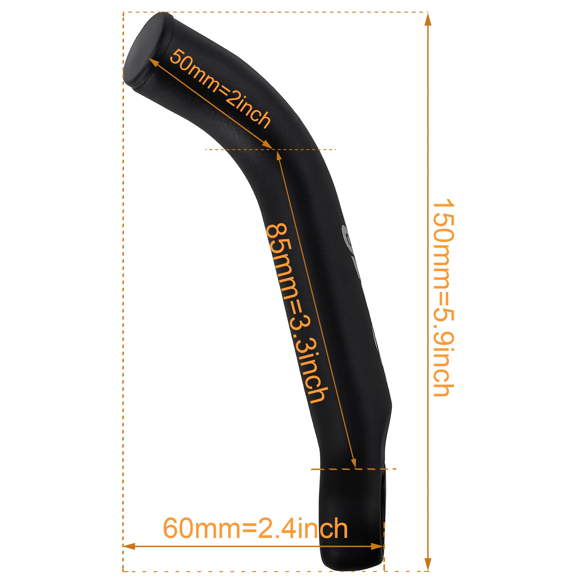 Venzo Bicycle Handlebar Extender For Mountain Hybrid Bike - Compatible With 7/8' 22.2Mm - Flat Bar Ends With Plugs - 150Mm - Erg