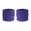 Suddora Kids Wrist Sweatbands - Athletic Cotton Terry Cloth Sports Wristbands For Kids (Pair) (Purple)
