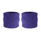 Suddora Kids Wrist Sweatbands - Athletic Cotton Terry Cloth Sports Wristbands For Kids (Pair) (Purple)