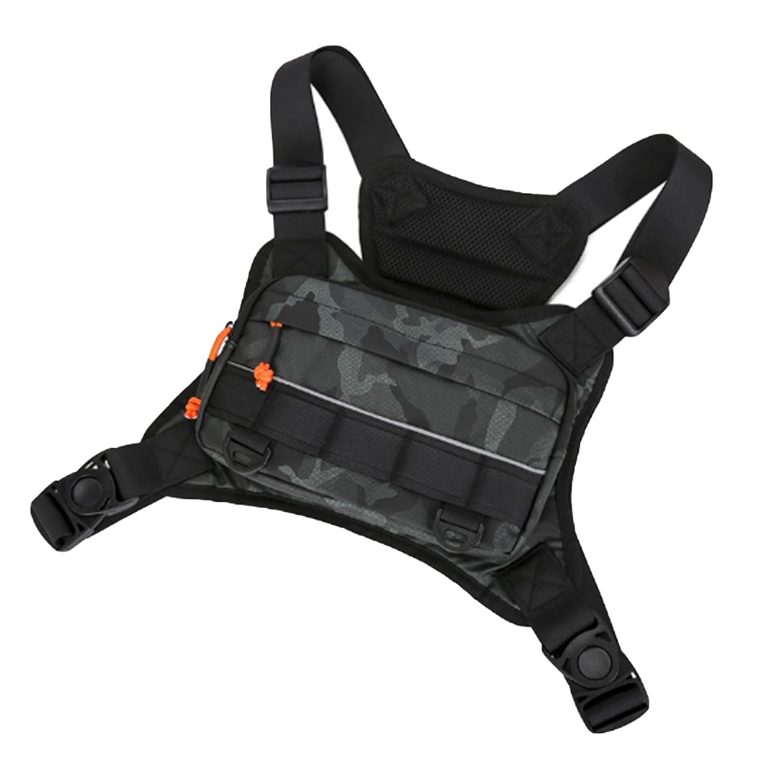 Chardime chest bag for men and Women,chest pack Lots of storage, Water Resistant Running Chest Pack(green camouflage)