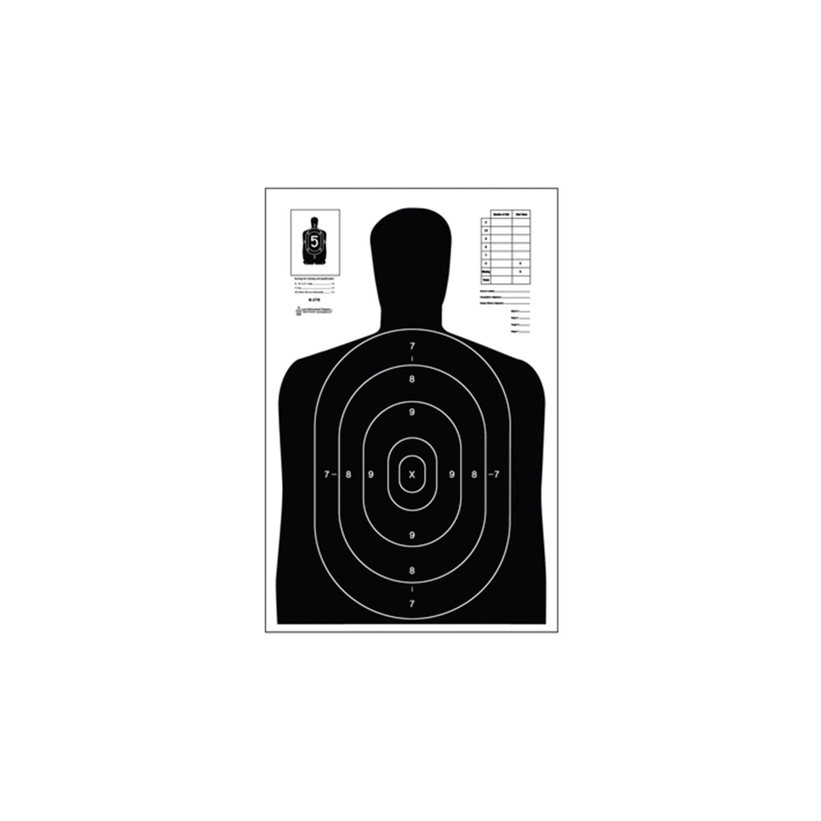 Action Targets B-27E Black ECON BLK SIL TRGT 100 Pack