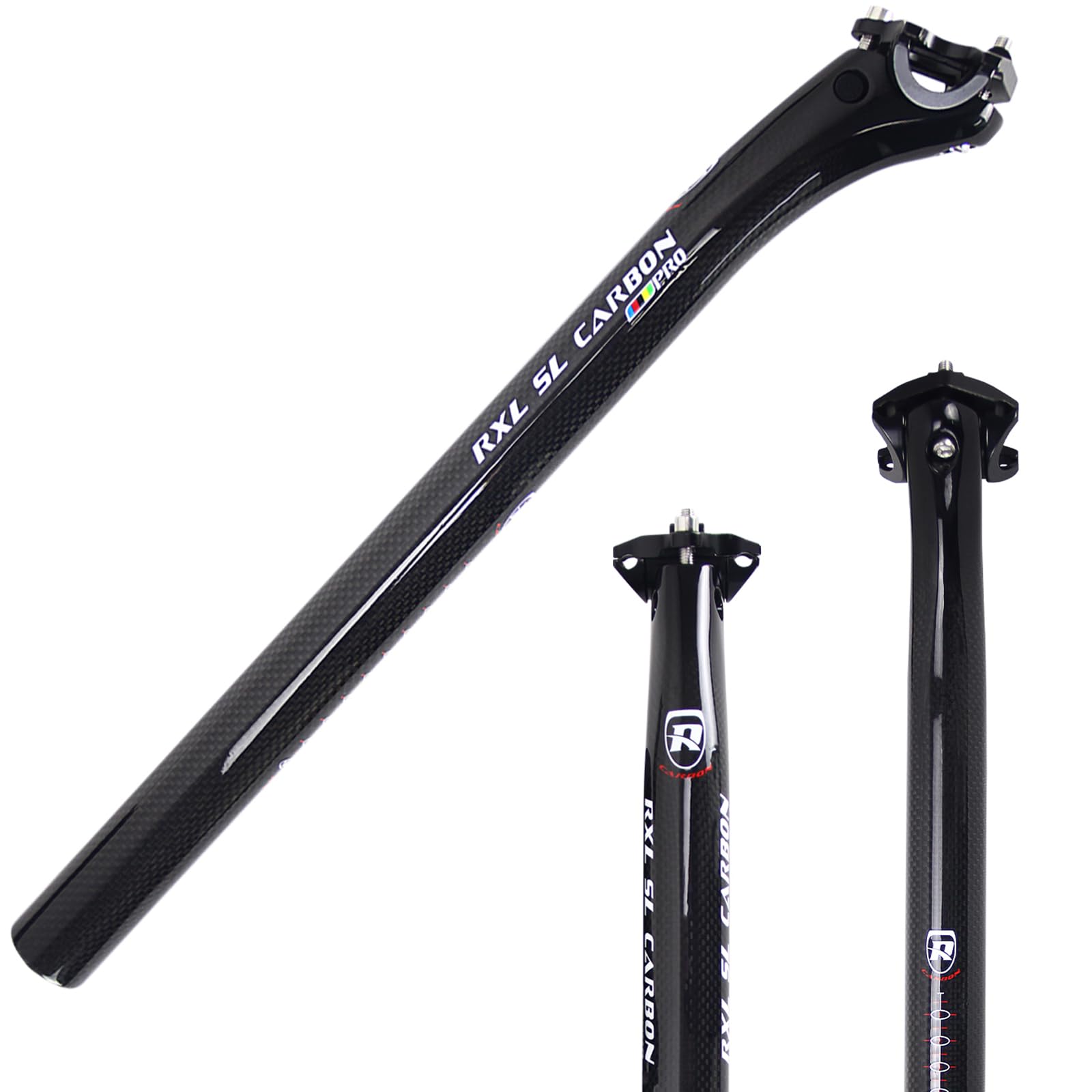 Carbon Fiber Seatpost 27.2 400mm Offset Road Bike Seat Post 3K Carbon