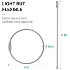 Pawfly 6 Inch Wire Keychain Cable Large Stainless Steel Key Ring Loop Holder For Outdoor Hiking Heavy Duty Connectable Luggage T