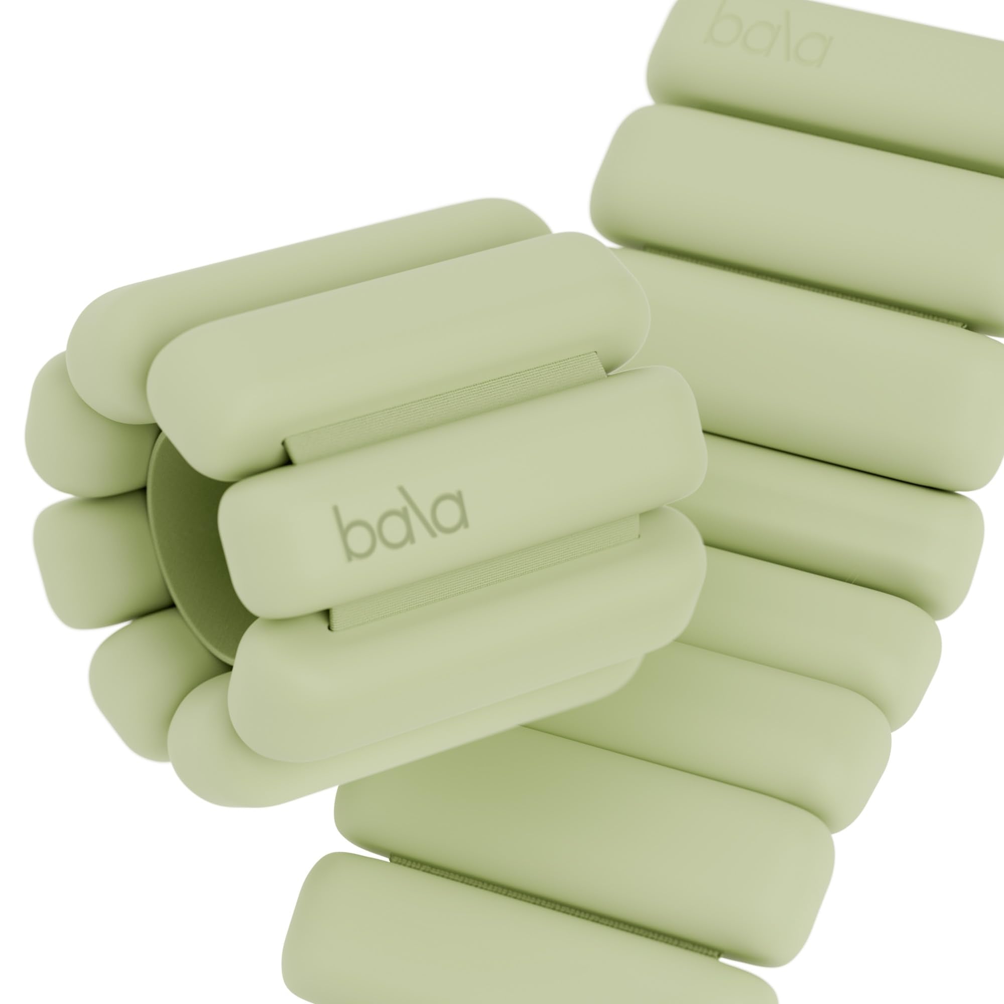 Bala Bangles Wrist & Ankle Weights for Women & Men (Sage) - 1 Pound Adjustable Silicone Weighted Bracelet Set for Gym, Yoga, Pil