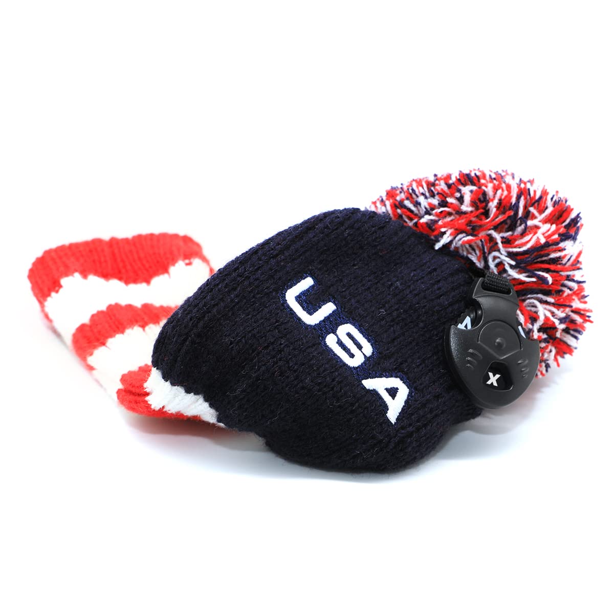 Golf 4 Hybrid Head Cover Headcover Knit Knitted Pom Pom Usa Rescue Hybrids Utility Ut Club Headcover For Hybrids With Adjustable
