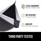 Gorilla Grip Durable Portable Camping Hammock, Holds 400Lbs With Heavy Duty Tree Straps, Comfortable Travel Swing, Camp Hammocks
