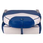 Leader Accessories A Pair Of Elite Low/High Back Folding Fishing Boat Seat (2 Seats) (White/Grey/Blue)