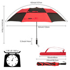 G4Free 62Inch Portable Golf Umbrella Automatic Open Large Oversize Vented Double Canopy Windproof Waterproof Sport Umbrellas(Bla