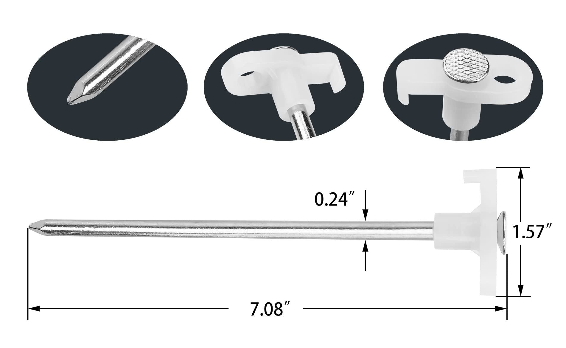 Tent Stakes, Galvanized Steel Pop Up Tent Stakes Pegs With Fluorescent Stopper For Pitching Camping Tents Canopy (White 20Pcs)