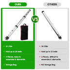 River Hill Golf Golf Ball Retriever, 3 Pieces Aluminum Alloy Picker Upper Tube W/Storage Bag, 25 Golf Balls Shagger Grabber, 41.