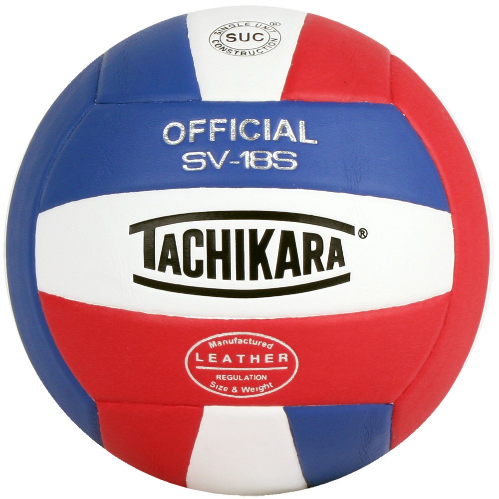 Tachikara Sv18S Composite Leather Volleyball (Red White And Blue) , Scarlet/White/Royal