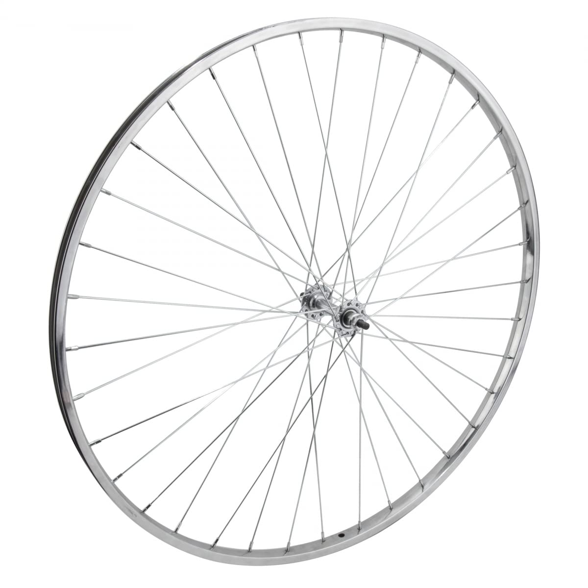 Wheel Front 27 X 1-1/4 Silver, Bolt On, 5/16 Axle Hub, 14G Ucp Spokes, 36H