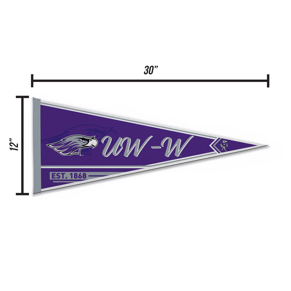 Rico Industries Ncaa Wisconsin-Whitewater Warhawks Classic 12'' X 30'' Felt Wall D  Cor Pennant - Great For Home/Bed Room/Man Ca