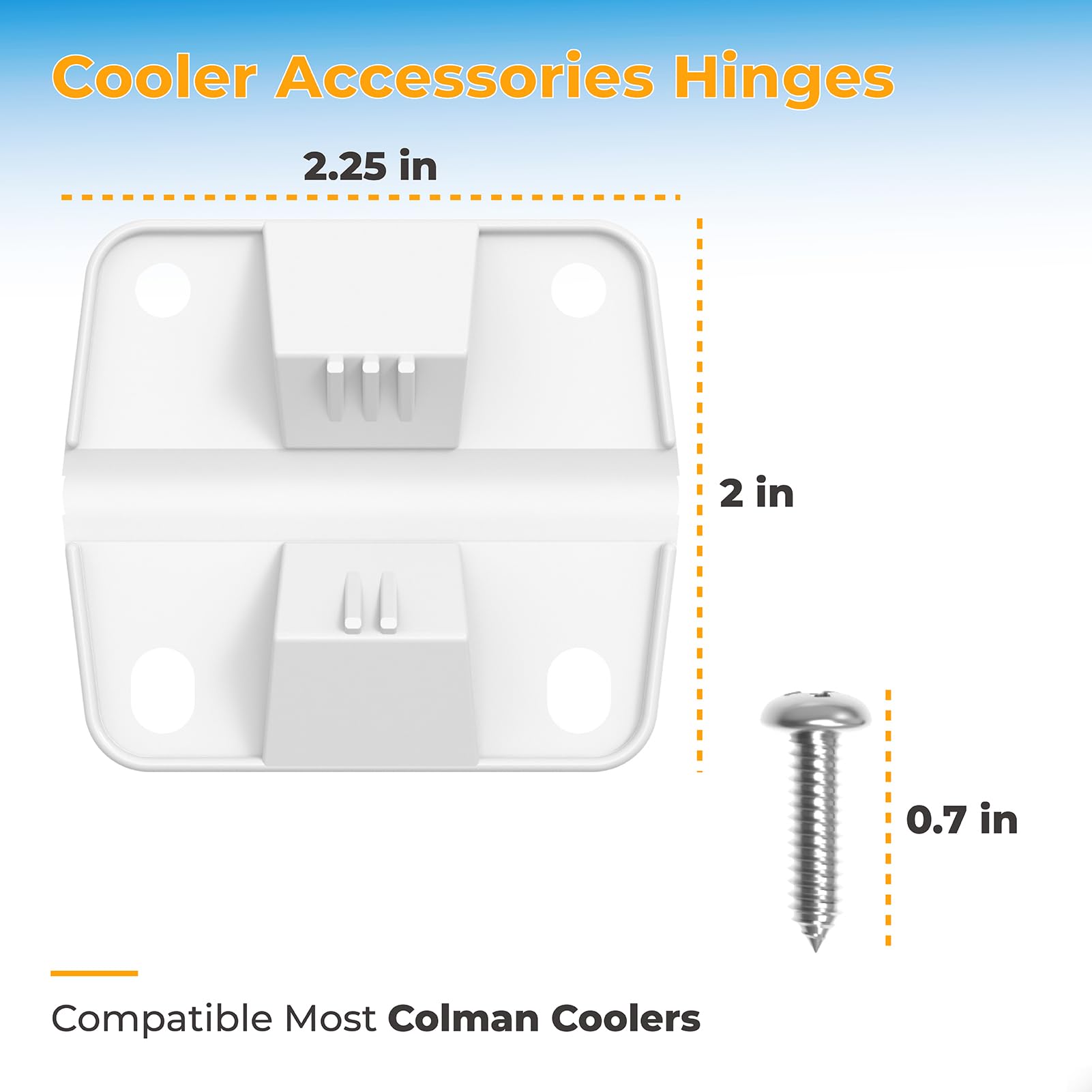 Cooler Replacement Plastic Hinges & Screws Set Compatible With Coleman Coolers  4 Pack