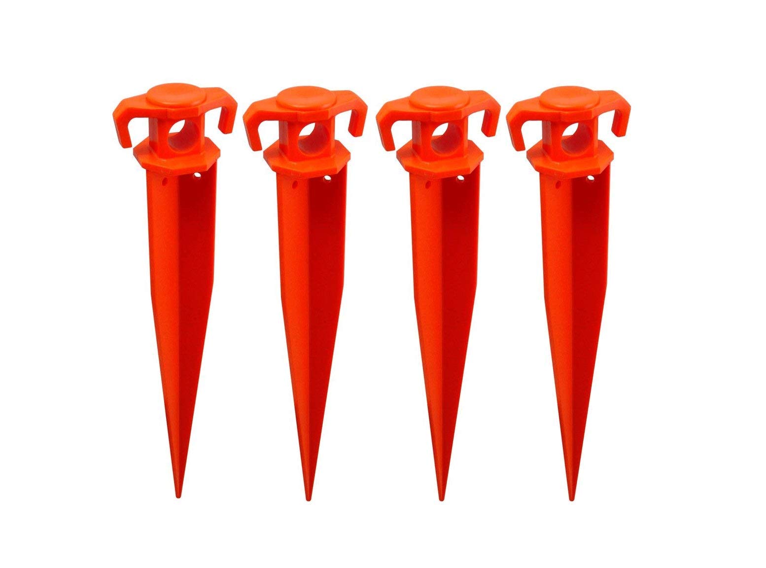 The Um24 Pack Of 4-11Ground Stake Stick Strong Outdoor Camping Tent Or Garden Pegs- Orange (11 Inches - 4Pc)