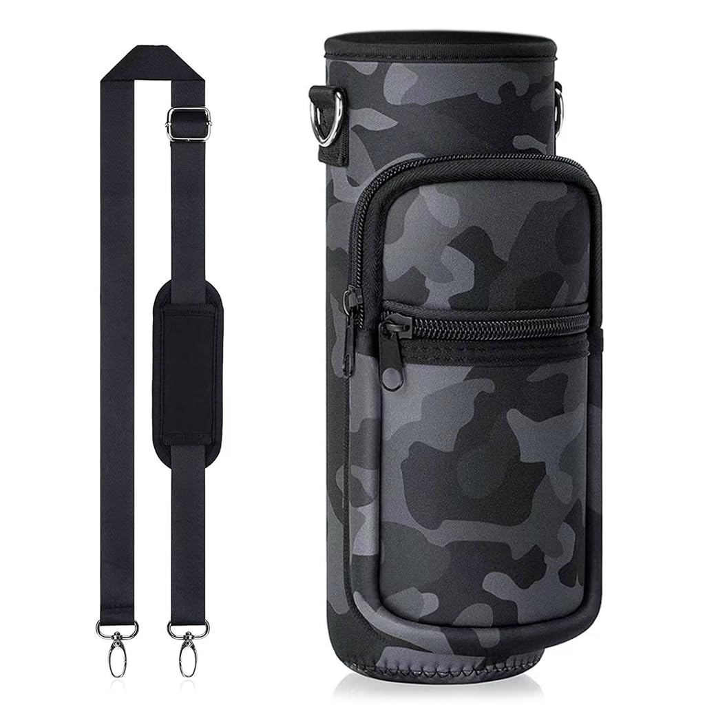 HASTHIP Water Bottle Carrier Bag for 32 oz Bottles, Crossbody Water Bottle Case Cover with Adjustable Shoulder Strap Pockets for