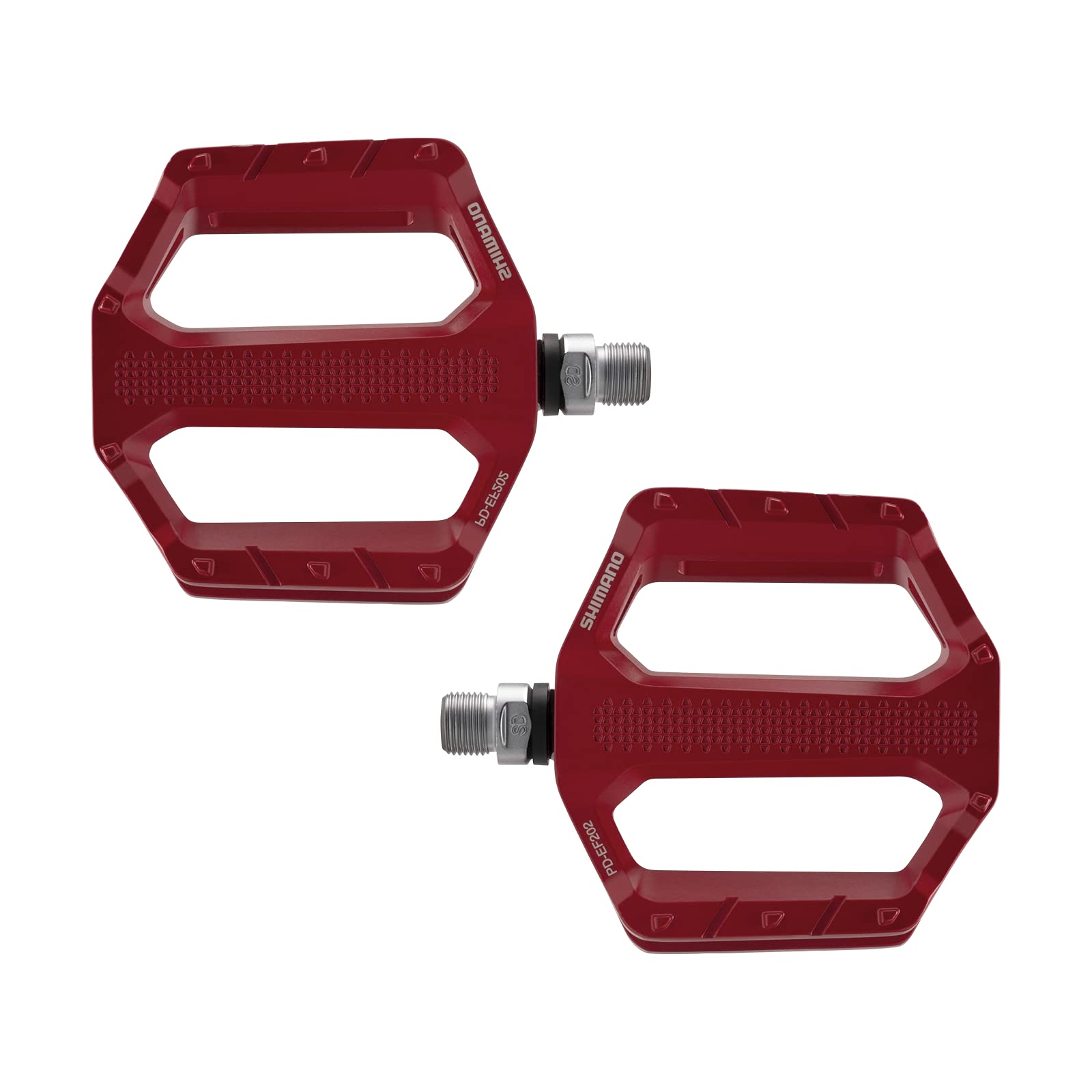 Shimano Pd- Ef202 Casual Riding Flat Pedal, Red, One Size