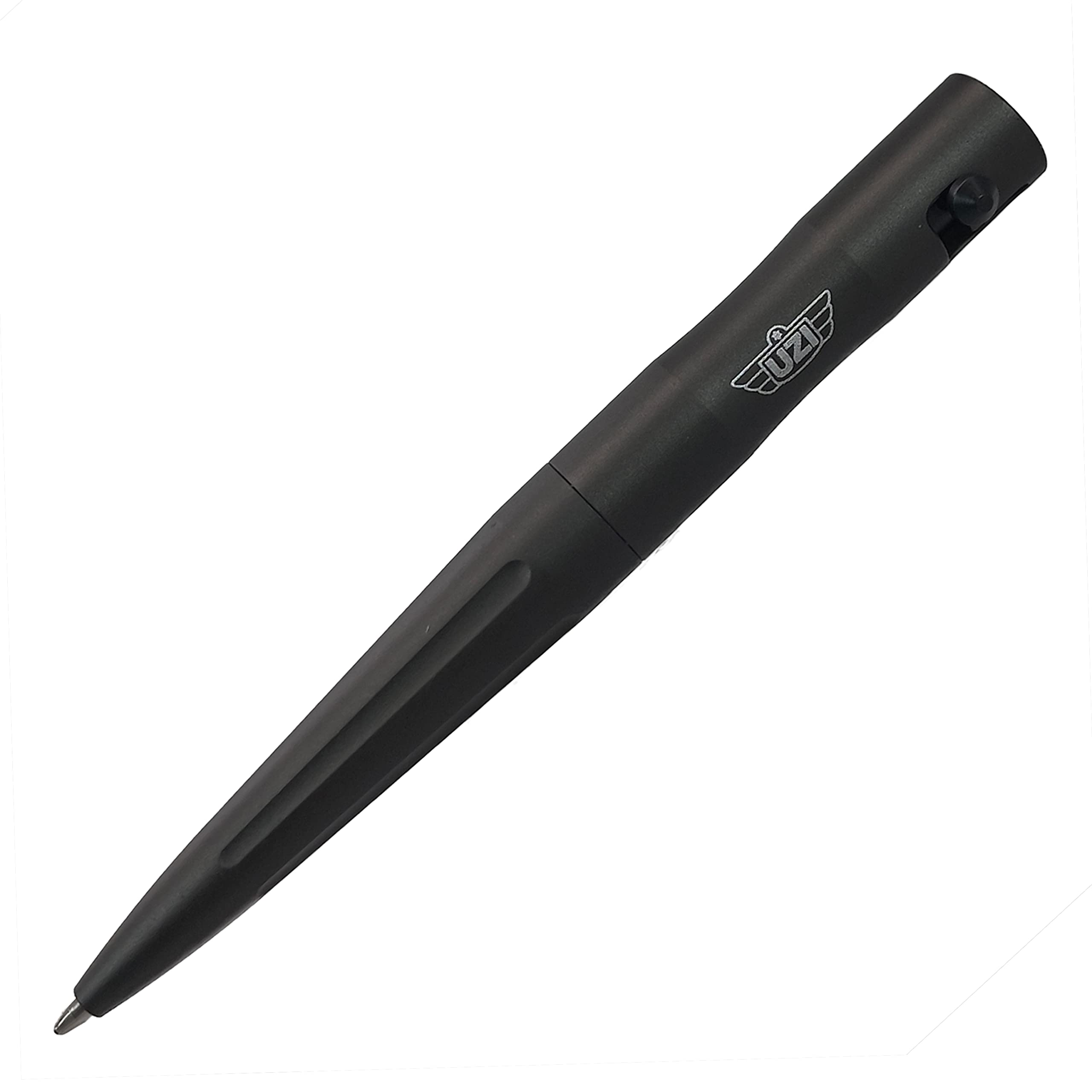 Uzi Tactical Bolt Action Pen, Ultra Durable Aircraft Aluminum, Black (UZI-Tacpen15-BK) Ballpoint Writing Tactical Pen, Christmas