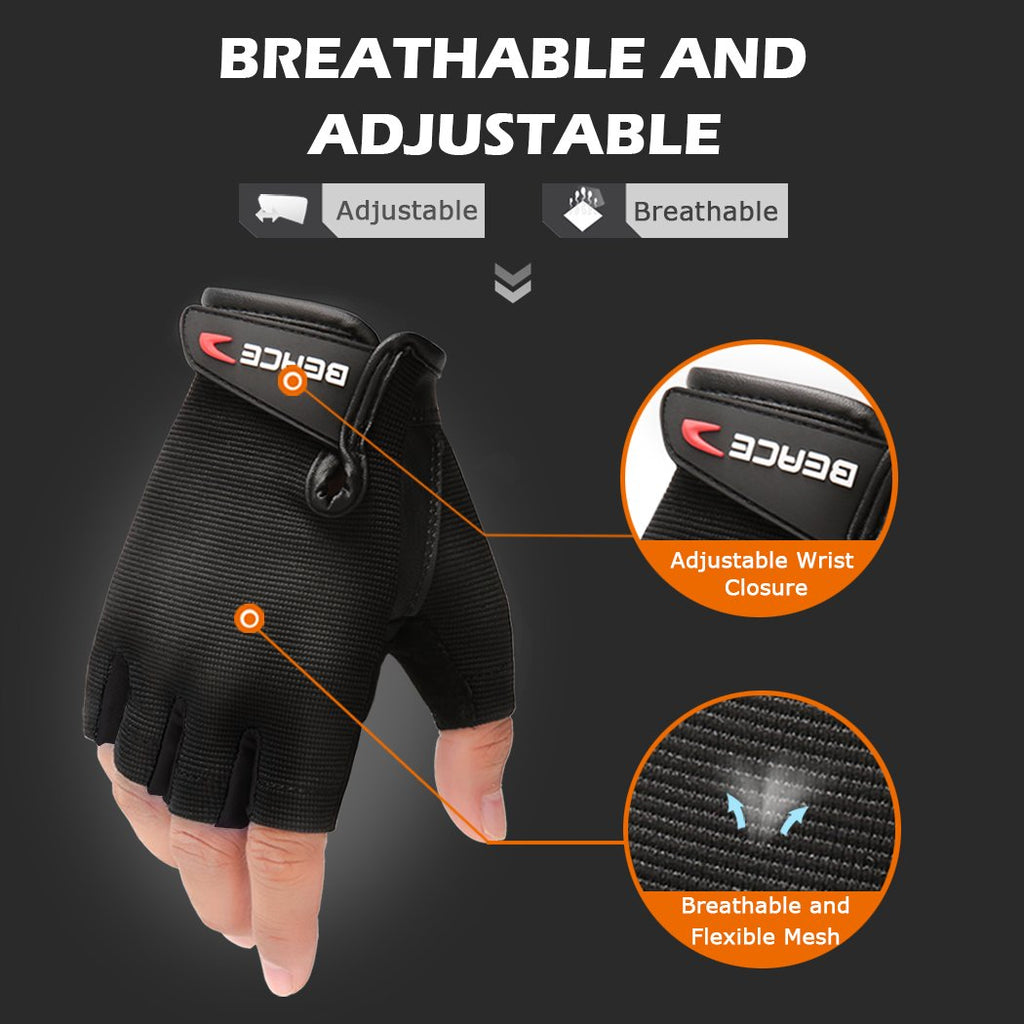 Beace Weight Lifting Gym Gloves With Breathable Leather Palm For Workout Exercise Training Fitness And Bodybuilding For Men  Wom