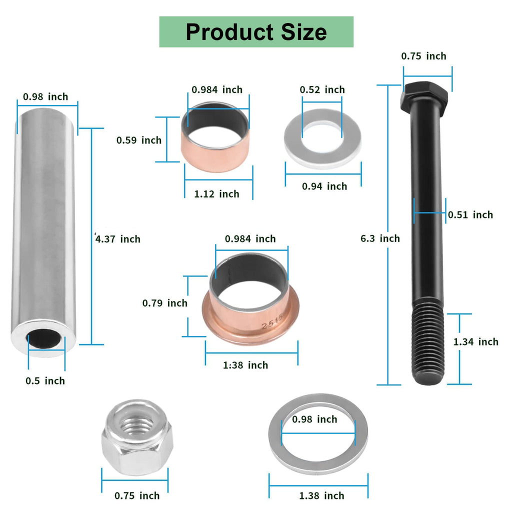 Leapgomax Golf Cart Spindle Bushings Kit Fit For Ezgo Txt/Pds 2001-Up Gas & Electric, Including Bushing Spindle, King Pin Tubes,