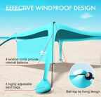 Beach Canopy Tent Shade With Sidewalls 10X10Ft, 6.6Ft Tall, Upf50+ Sun Shelter, Windproof & Water Resistant, Includes Guylines S
