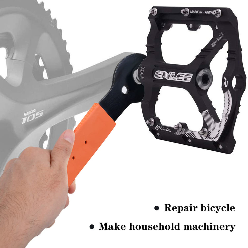 Pedal Wrench Double Sided Bicycle Pedal Removal 15/16/17Mm Bike Spanner Mechanic Repair Tool Long Hand Comfortable Grip Energy-S