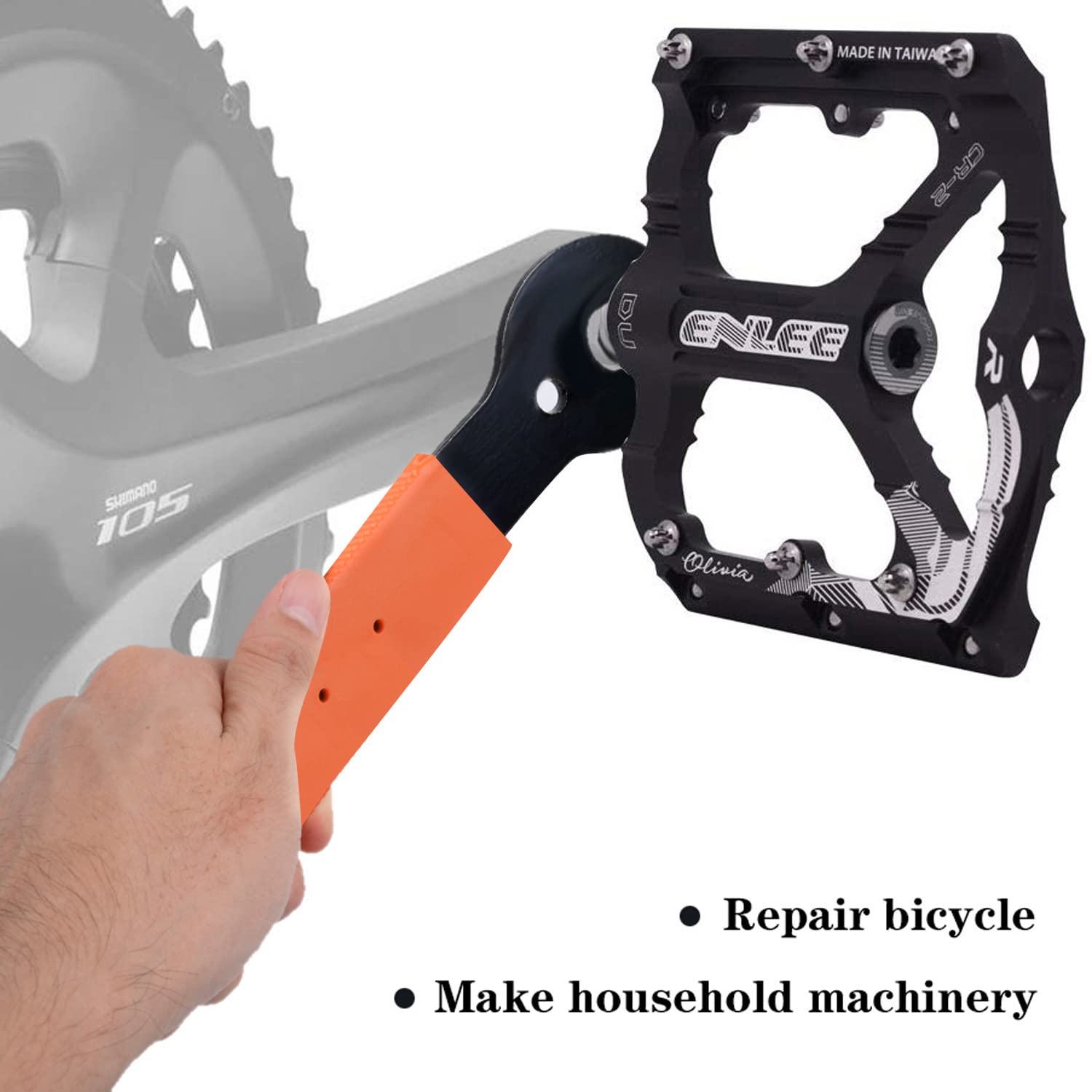 Pedal Wrench Double Sided Bicycle Pedal Removal 15/16/17Mm Bike Spanner Mechanic Repair Tool Long Hand Comfortable Grip Energy-S
