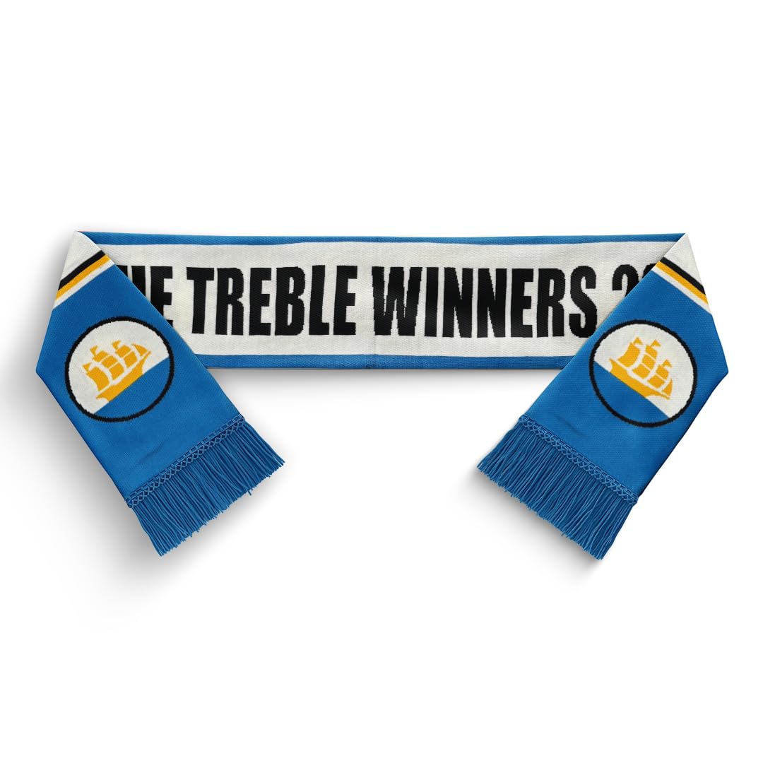 Tackle From Behind Man City Football Knitted Scarf, 100% Woolen, 48 X 7, Soft And Warm, With Hanger, Gift For Football Fans