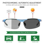 Yimi Polarized Photochromic Driving Z87 Sunglasses For Men Women Day And Night (8003-Blue Frame)