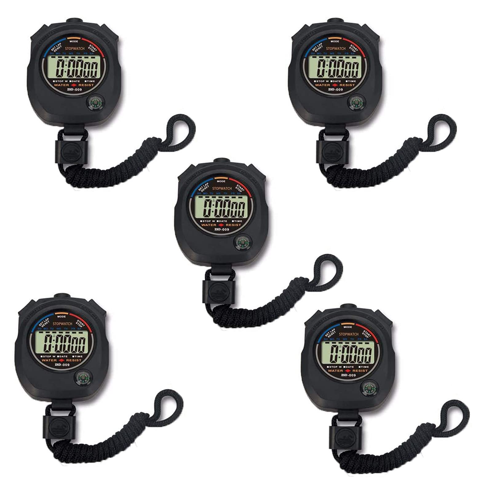 Multi-Function Electronic Digital Sport Stopwatch Timer, Large Display with Date Time and Alarm Function,Suitable for Sports Coa